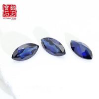 Safir Biru Royal Buatan Laboratorium Marquise 1.5*3-6*12mm, Korundum Sintetis Lepas dengan Sertifikat AGL untuk Pembuatan Perhiasan