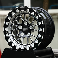 Jantes forgées 2 pièces Beadlock noires usinées à rayons multiples de 15, 17, 18 pouces 5x114.3 5x120 pour la piste ou la course de dragster