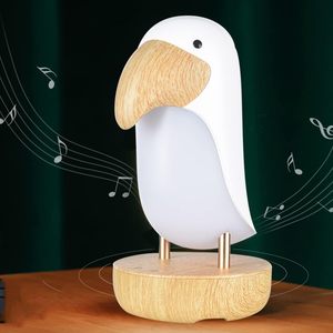 Linda Lámpara Nocturna LED con Forma de Pájaro Tucán con Altavoz, Lámpara Táctil USB/Alimentada por Batería para Uso Doméstico, 1 Año de Garantía - Product Image 1