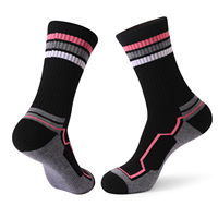 Chaussettes de sport rembourrées avec logo personnalisé, impression en laine mérinos, chaussettes hautes pour la randonnée, le ski, la course à pied pour hommes et femmes