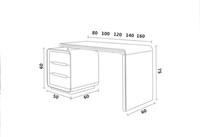 Escritorio Modular Moderno de Madera Blanca para Laptop, para Oficina en Casa o Estudio Pequeño, con Acabado Lacado Simple