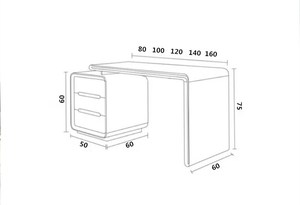 <span class=keywords><strong>Escritorio</strong></span> Moderno Blanco y Sencillo para Laptop, <span class=keywords><strong>Escritorio</strong></span> Pequeño para Estudio u Oficina en Casa, Acabado Lacado Simple - Product Image 4