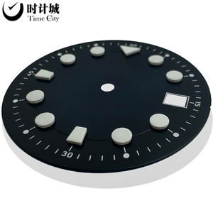 Quadrante smerigliato sfumato nero da 30MM con <span class=keywords><strong>Lume</strong></span> bianco Premium svizzero stampato a iniezione. OEM/ODM personalizzato. Si adatta NH34/35/36 quadranti. - Product Image 5