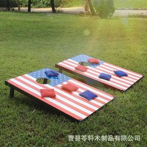 Tablero de madera maciza para deportes al aire libre con sacos de arena, tablero portátil para juegos entre padres e hijos, tablero de madera para el juego del corn hole. - Product Image 1