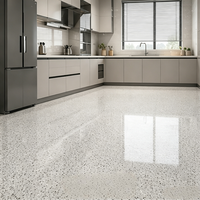 Revêtement de sol en terrazzo époxy, effet marbre/terrazzo décoratif, pour centres commerciaux, salles d'exposition, hôpitaux, écoles, bureaux