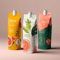 Sac à eau en plastique écologique personnalisé de 100ml rechargeable pour l'alcool, le lait de soja, la gelée de jus, les boissons liquides pochette à bec en papier kraft