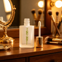 Flacon de fond de teint en verre de luxe rechargeable avec pinceau, emballage cosmétique personnalisé pour soins de la peau