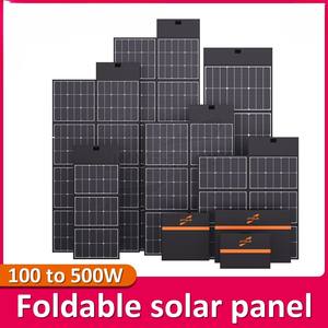 Panel daya matahari 100W antiair efisiensi tinggi Panel surya lipat portabel dengan 2 port Usb - Product Image 5