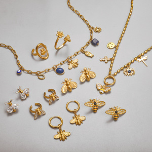 Conjunto de Joyería de Abeja de Acero Inoxidable con Diseño de Insecto, Collar, Pendientes y Anillos de Moda para Mujer, Accesorios para Fiesta - Product Image 2