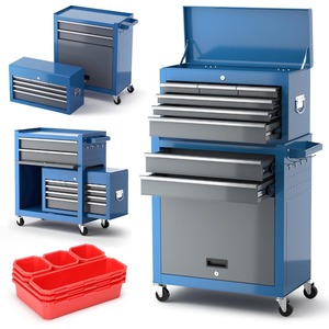 Grand coffre à outils avec roues Armoire de rangement de <span class=keywords><strong>garage</strong></span> détachable Boîte à outils robuste Boîte à outils de <span class=keywords><strong>moto</strong></span> mystère professionnelle - Product Image 1