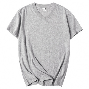 Personalizzato Unisex uomo donna bianco bianco nero estate allentato Fit Plus Size maniche corte Casual 100% cotone Top <span class=keywords><strong>scollo</strong></span> a <span class=keywords><strong>v</strong></span> T-shirt Base - Product Image 4