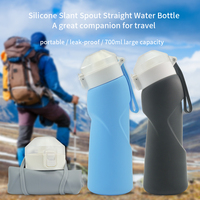Bouteille pliable en silicone pour le sport Bouteille d'eau pliable sans BPA de 700ml pour le voyage et le sport en plein air
