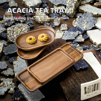 Plateau de service rectangulaire en bois d'acacia moderne et personnalisé de qualité supérieure |   Plateau de fête gravé à la main, durable et respectueux de l'environnement |   Cuisine