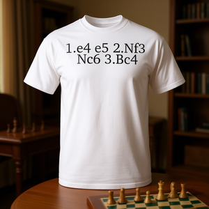 T-shirt de jeu d'échecs italien pour les passionnés, blanc, taille adulte - Product Image 3