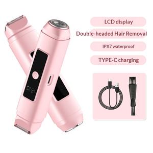 Épilateur électrique numérique transfrontalier pour femmes, tondeuse corporelle et <span class=keywords><strong>intime</strong></span> à double lame, rechargeable et lavable - Product Image 4