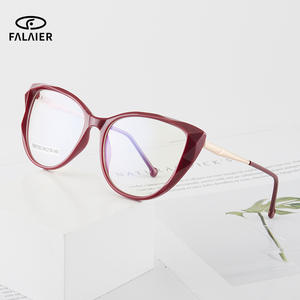 Lunettes de vue œil de chat FalaiEr, monture Tr90, anti-lumière bleue, lunettes pour femmes, monture noire dégradée C6 - Product Image 5