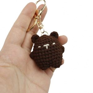 Llavero de oso amigurumi de ganchillo hecho a mano, colgante para coche, muñecos de ganchillo de diseño, animales de ganchillo de hilo, llavero de oso de punto y ganchillo - Product Image 2