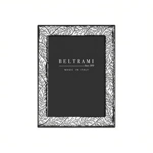 Beltrami Silver Plated Wood Structure Photo <b>Frame</b> 9x12 Inch Embossing <b>Printing</b> 1 Color Made in Italy Argento 999 - Product Image 2