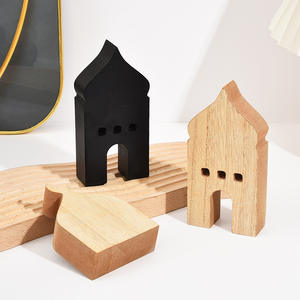 Nouvel ensemble artisanal en bois 3D pour le Ramadan 2026 – Ornement de table festif, pièce décorative étoile et lune de style européen et américain - Product Image 4