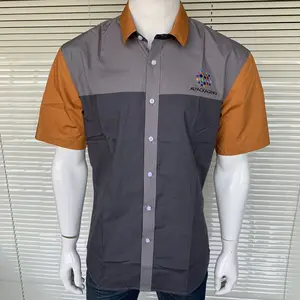 OEM ODM custom mens grey pink uniform shirts brown driver uniform shirt fashion plus size men's shirts