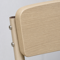 Ensemble de table à manger 4 pièces en chêne clair, table à manger et chaises rembourrées, cadre en métal beige, meubles de salle à manger minimalistes pour la maison