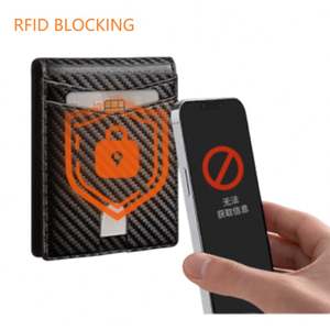 Luxury Men <b>RFID</b> Blocking Credit Cards Holder Minimalist Ultra-thin <b>Wallet</b> with ID Window - Product Image 4
