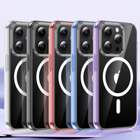 2025 kustom TPU PC sel penutup grosir Casing transparan magnetik bening Casing ponsel untuk iphone 17