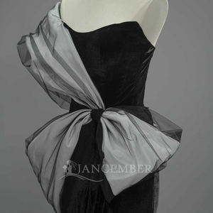 Vestidos de Fiesta de Noche Jancember SFY340, Estilo Sirena, Abertura Lateral, Color Negro Terciopelo - Product Image 5