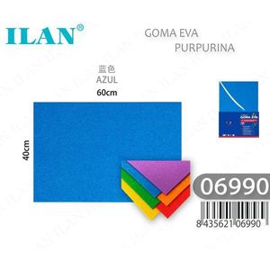 Ilan EVA Foam Sheet 40x60cm <b>Blue</b> Glitter Craft <b>Material</b> - Product Image 1