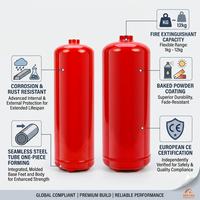 Cylindre d'extincteur vide 1-12KG en acier inoxydable certifié CE ISO, réservoir portable pour la fabrication d'équipements incendie