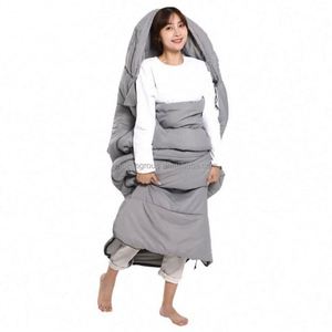 <b>Single</b> Nylon Fabric Duck Filled Waterproof 3 Season Outdoor Envelope Sleeping Bag Includes <b>Quilt</b> Cushion Customized Color Adults - Product Image 3