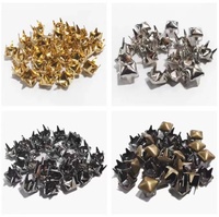 Clous pyramides carrés en métal, Rivets à quatre griffes, Rivets pour chaussures Punk en cuir, sac en cuir, ceinture, accessoires d'artisanat