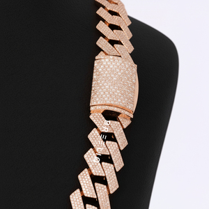 Cadena de Tenis Personalizada de Hip Hop con Moissanita Redonda, Diseño de Racimo con Incrustaciones de Plata 925 para Hombre - Product Image 4