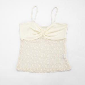 Viviblook J26TP040 Top de Verano para Mujer, Nuevo, Sexy, de Color Sólido, con Encaje y Transparencias, Camisola para Damas - Product Image 6