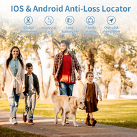 Traceur intelligent double système pour animaux de compagnie, étiquette anti-perte pour chats et chiens, étanche IPX6, compatible iOS/Android (Localiser/Localiser via Hub)