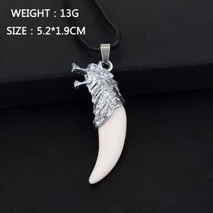 Collar con Colgante de Diente de Lobo, Joyería Clásica de la Suerte para Hombres Valientes - Product Image 2