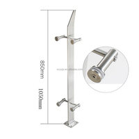Balustre en verre à montage latéral réglable en acier inoxydable YUEXIN pour escaliers et balcons modernes, hauteur personnalisable pour usage hôtelier
