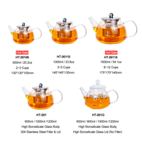 Théière de luxe en verre borosilicate de 600 à 1600 ml, résistante à la chaleur en acier inoxydable 304, sans BPA, écologique, compatible lave-vaisselle