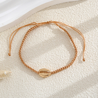 Ensemble de bracelets en coquillages de cauris, 2 étoiles de mer naturelles, breloque dorée, macramé à nœud coulissant, style bohème plage, bijoux pour femme, cadeau artisanal