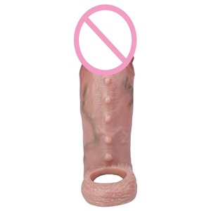 FAAK Silicone Penis Extender Reusable Condom Hollow <b>Dildo</b> Penis Cover Extender Dick Enlargement Sleeve Sex Toys for Couples - Product Image 2