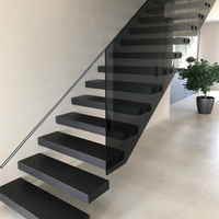 Escalier flottant sur mesure, style moderne minimaliste, pour la décoration intérieure de maison résidentielle
