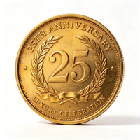Pièce de monnaie commémorative d'anniversaire personnalisée, pièce de monnaie souvenir en métal 3D en or antique, fabricant