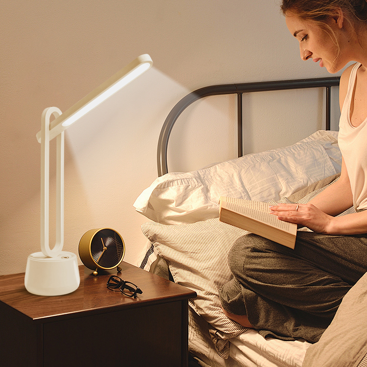 Creatrive Office Work Folding Desk Lamp USB Touch Dimmable Eye Protection Rechargeable Table Lamp for Bedroom Hotel