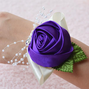 Boutonniere Pols Corsage Bruiloft Armband Zijde Rose Bloem Feest Prom Girl Pols Bloem Corsage Bruiloft Boutonniere - Product Image 5