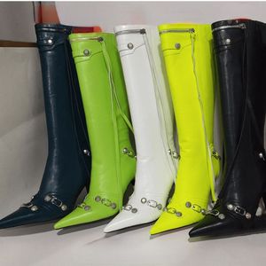 Botas Retro con Borlas, Diseño de Serpiente en Tendencia, Tacón de Aguja, Altura hasta la Rodilla, Botas de Mujer para Invierno y Otoño - Product Image 6