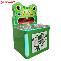 Machine de jeu d'arcade Whack-a-Mole verte en métal pour enfants, à monnayeur, avec support anglais, 2 joueurs