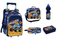 Ensemble de sacs à roulettes scolaires 5-en-1 de 17 pouces, emballé en boîte colorée, avec trousse à crayons, sac à déjeuner, boîte à repas, bouteille d'eau, 5 pièces, sac à dos pour étudiant