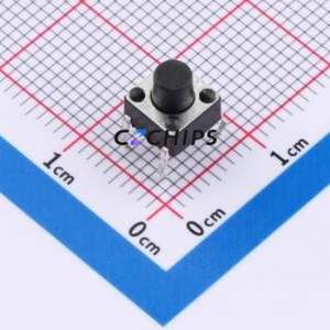 TC-1102-C-F-B Tactile Switch Through hole Component THT-4P,6x6mm Switch Single Pole Single Throw Round Button 2.6N Through Hole - Product Image 1