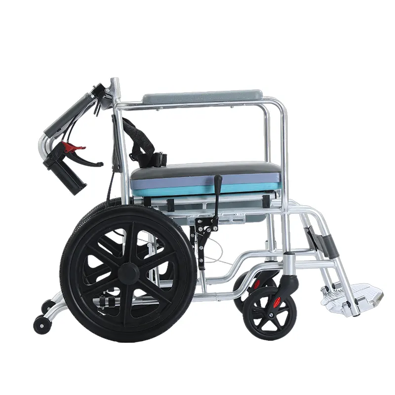 Toilet Bath Wheelchair Shower Wheelchair Commode Chair Toilet Bath Aluminum Alloy Wheelchair