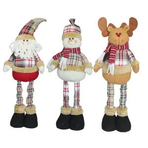 Forniture per decorazioni natalizie XD-362 ornamenti per bambole elfo in peluche in piedi di babbo natale